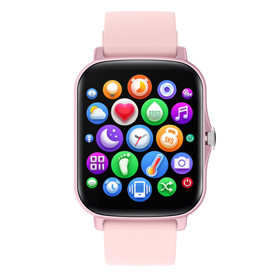 1.69 Inches Womens Waterproof Smart Watch , Y20 Smart Watch Pink Color